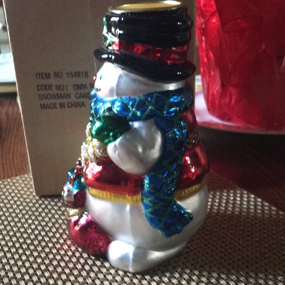Snowman Mercury tea light/Candleholder - Picture 4 of 8